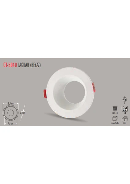 CT-5040 Beyaz Spot Kasası - Görsel 2